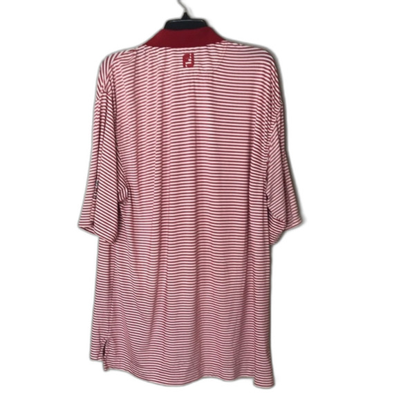 Footjoy prodry Lisle red and white striped polo performance wear shirt size L - Picture 8 of 10